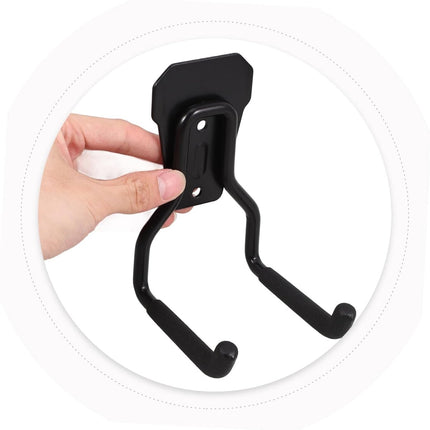 Support - Heavy-duty metal wall hook - Black mounting hooks for bicycles, ladders, and bulky items. Durable and easy to install for home and workshop storage..