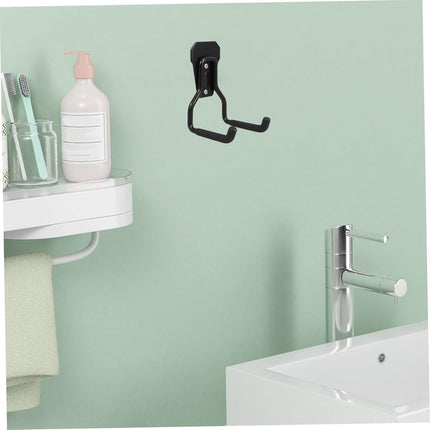 Support - Heavy-duty metal wall hook - Black mounting hooks for bicycles, ladders, and bulky items. Durable and easy to install for home and workshop storage..