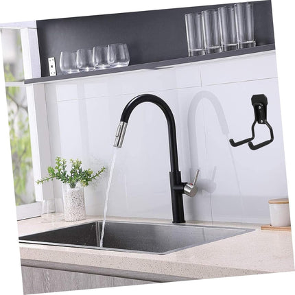 Support - Heavy-duty metal wall hook - Black mounting hooks for bicycles, ladders, and bulky items. Durable and easy to install for home and workshop storage..