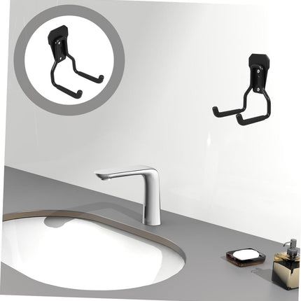 Support - Heavy-duty metal wall hook - Black mounting hooks for bicycles, ladders, and bulky items. Durable and easy to install for home and workshop storage..