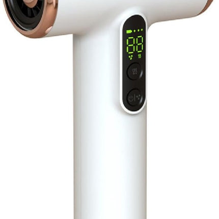 Professional cordless hair dryer - High speed for fast drying, hair dryer, HD screen, 3 temperature and 3 speed settings, for dorm rooms, travel, camping, rechargeable.