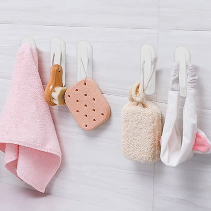 8-piece set - Hooks - Key hooks - Clothes hooks - Towel hooks - Curtain cord holder - Self-adhesive - for bathroom, living room, kitchen - Plastic - White - 6.9*2cm.