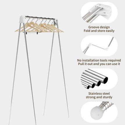 Travel clothes hanger - folding clothes hanger - clothes rack - Wasrek folding clothes rack - suitable for travel - folding clothes rack - freestanding clothes drying rack - drying tower - clothes drying rack - bathroom/balcony/indoor/outdoor.
