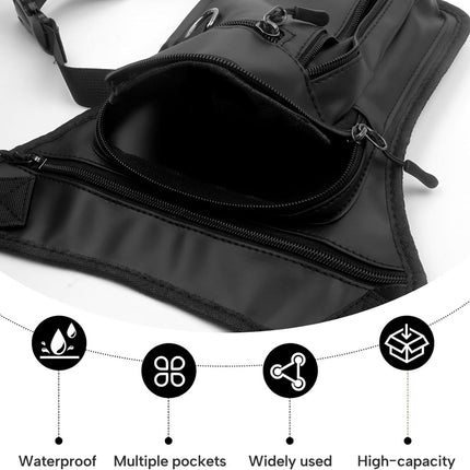 Fanny pack - Men's fanny pack - Women's fanny pack - Waterproof tactical leg bag - Fanny pack - Multifunctional motorcycle bag for men and women - Travel, camping, running, cycling.
