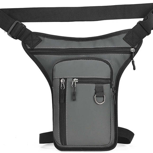 Fanny pack - Men's fanny pack - Women's fanny pack - Waterproof tactical leg bag - Fanny pack - Multifunctional motorcycle bag for men and women - Travel, camping, running, cycling - Gray