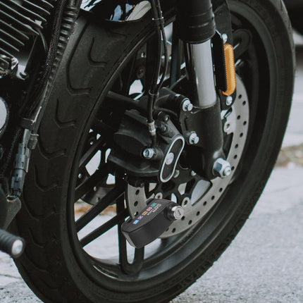 Brake disc lock with alarm - With reminder cable - 7 mm - Motorcycle lock - Scooter lock.