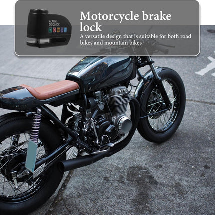 Brake disc lock with alarm - With reminder cable - 7 mm - Motorcycle lock - Scooter lock.
