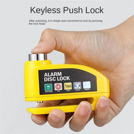 Bicycle disc brake lock - Disc brake alarm - With reminder cable - 7 mm - Motorcycle lock - Scooter lock - Disc brake lock - Orange.