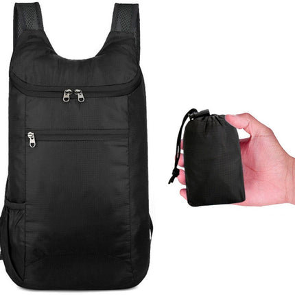 Backpack - Women's Backpack - Men's Backpack - Foldable Hiking Backpack - Personalized Outdoor Travel Bag - Sports Bag - Men's Gym Bag - Lightweight (Black, One Size).