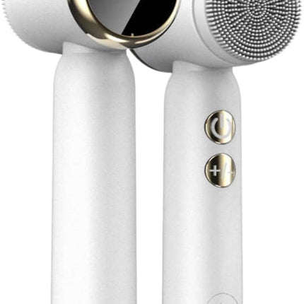 Facial Cleansing Brush - Sonic Roller - Spin - Electric Facial Cleanser - Facial Care - Keratin - Electric - Portable - Waterproof - 6 Interchangeable Brush Heads - Suitable for Women's and Men's Skin - 6 in 1 - White.