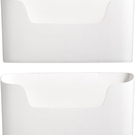 Storage boxes - Wall-mounted storage boxes - Wall-mounted filing cabinets - Mail and magazine organizers - Self-adhesive single-compartment door - No drilling required - For storing office supplies - (White, set of 2).