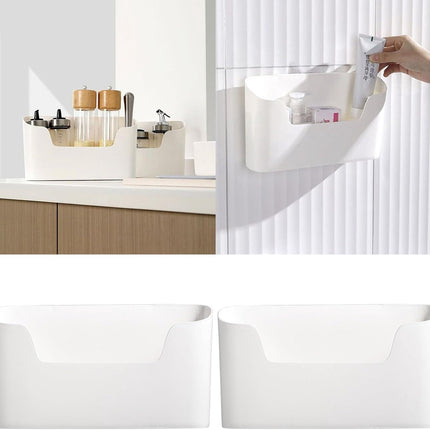 Storage boxes - Wall-mounted storage boxes - Wall-mounted filing cabinets - Mail and magazine organizers - Self-adhesive single-compartment door - No drilling required - For storing office supplies - (White, set of 2).