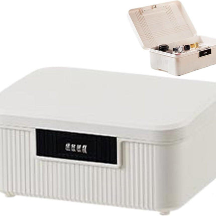 Lockable storage box - 9L lockable pillbox with double combination lock - Waterproof lockable box with combination lock - Perfect for personal belongings at home or in the office - Wit.