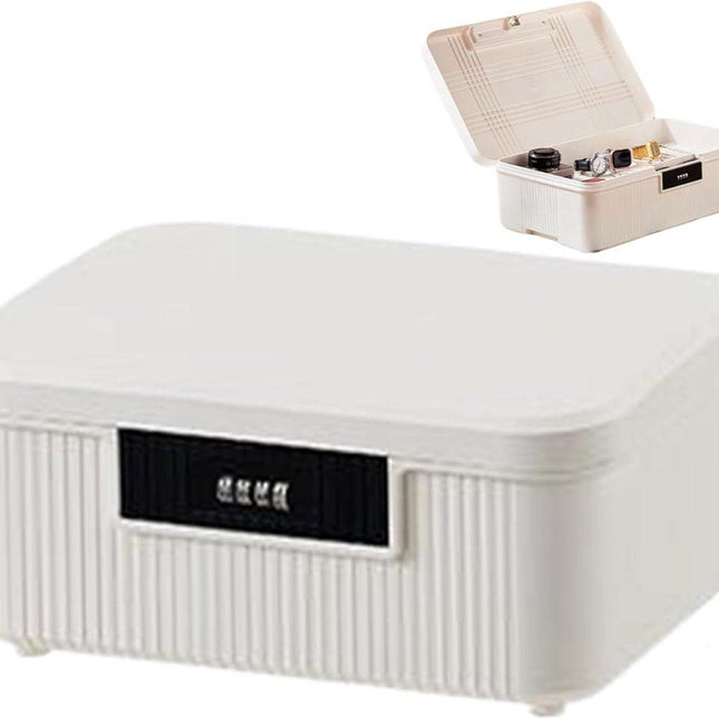 Lockable storage box - 9L lockable pillbox with double combination lock - Waterproof lockable box with combination lock - Perfect for personal belongings at home or in the office - Wit.