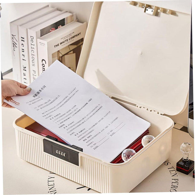 Lockable storage box - 9L lockable pillbox with double combination lock - Waterproof lockable box with combination lock - Perfect for personal belongings at home or in the office - Wit.