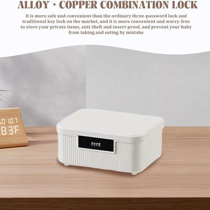 Lockable storage box - 9L lockable pillbox with double combination lock - Waterproof lockable box with combination lock - Perfect for personal belongings at home or in the office - Wit.