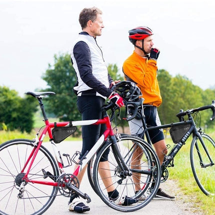 Bicycle pannier - Bicycle frame bag - Bicycle frame bag - Triangular bicycle frame bag - Storage bag - Reflective bicycle bag - Mountain bike, road bike accessories, large capacity - Black.
