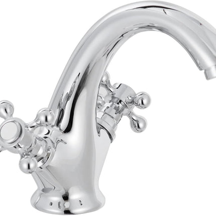 Faucets - Vintage Bathroom Faucets - Basin Faucets - Suitable for vintage bathroom basin faucets, Double handle mixer taps with cross handle, elegant design.