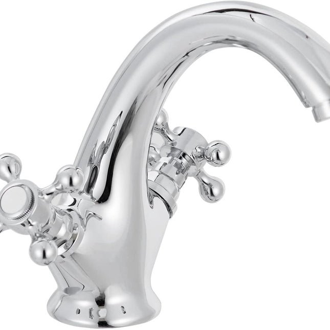 Faucets - Vintage Bathroom Faucets - Basin Faucets - Suitable for vintage bathroom basin faucets, Double handle mixer taps with cross handle, elegant design.