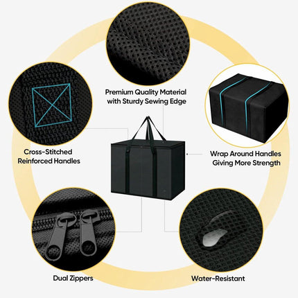 Insulated bag - Set of 2 reusable and insulated grocery bags - Insulated bag - Lunch bag - Picnic bag - Foldable insulated bag - Large, sturdy insulated bag.