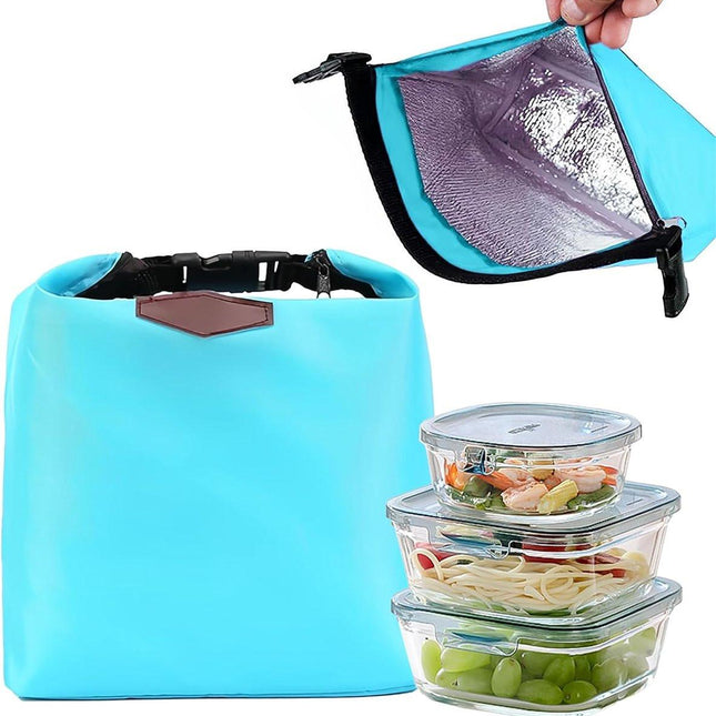 Lunch bag - Insulated bags - Lunch bag - Insulated backpack - Insulated lunch bags - Insulated lunch bag - Portable lunch bag - Picnic bag - Blue zipper.