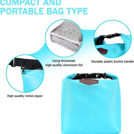 Lunch bag - Insulated bags - Lunch bag - Insulated backpack - Insulated lunch bags - Insulated lunch bag - Portable lunch bag - Picnic bag - Blue zipper.