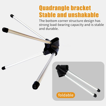 Hanger - Folding ironing hanger - Garment steamer hanger - Folding hanger - Hanger for portable garment steamer with ironing gloves - Telescopic support - Folding garment steamer hanger (black).