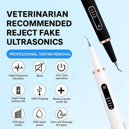 Electric Dog Toothbrush - Dental Cleaning Tools - Dog Toothbrush Set with LED Light - Rechargeable Dental Device, Anti-Plaque for Dogs and Cats - Wit.