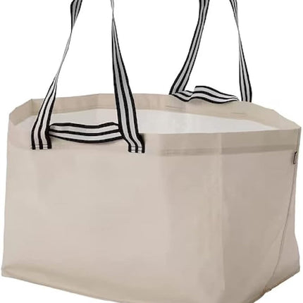 10 IKEA-style quality tote bags, shopping bags, large size, polypropylene, 68 x 36 cm, light beige, size L..