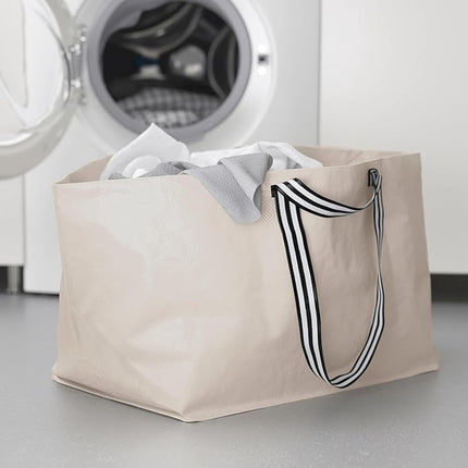 10 IKEA-style quality tote bags, shopping bags, large size, polypropylene, 68 x 36 cm, light beige, size L..
