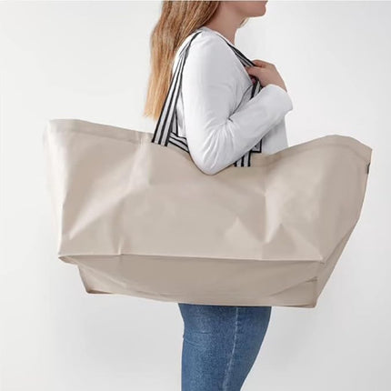 10 IKEA-style quality tote bags, shopping bags, large size, polypropylene, 68 x 36 cm, light beige, size L..