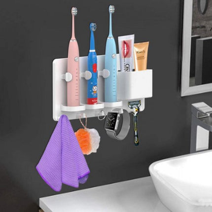 Toothbrush holder - Electric toothbrush holder - High quality - Adjustable - Wall mounted - Drying - Razor blade holder - Bathroom organizer - Universal - Self-adhesive - No brush heads - Wit.