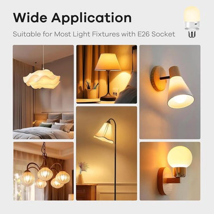 Set of 2 USB rechargeable bulbs with remote control - Battery-operated lamp bulbs - Rechargeable RGB color-changing bulbs - 12 color temperatures - Adjustable brightness - Wireless night light - 800 lm.