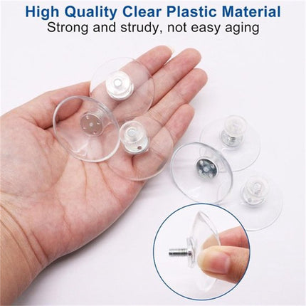 10 suction cups with M4 screws, 41 mm plastic suction cups, suction cups for windows, transparent suction cups, suction cups with 10 serrated nuts for mirrored glass wall doors and craft projects..