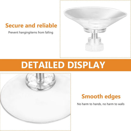 10 suction cups with M4 screws, 41 mm plastic suction cups, suction cups for windows, transparent suction cups, suction cups with 10 serrated nuts for mirrored glass wall doors and craft projects..