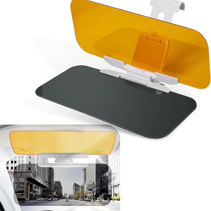 Car Sunshade - 2-in-1 Sunshade Extension - Day and Night Glare Protection - For All Vehicles - Driver and Passenger Side Sunshade.