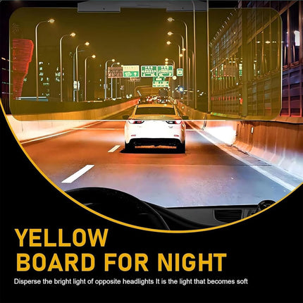 Car Sunshade - 2-in-1 Sunshade Extension - Day and Night Glare Protection - For All Vehicles - Driver and Passenger Side Sunshade.