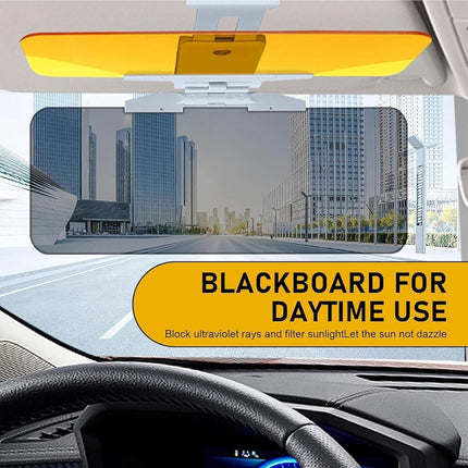 Car Sunshade - 2-in-1 Sunshade Extension - Day and Night Glare Protection - For All Vehicles - Driver and Passenger Side Sunshade.