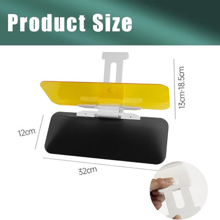 Car Sunshade - 2-in-1 Sunshade Extension - Day and Night Glare Protection - For All Vehicles - Driver and Passenger Side Sunshade.
