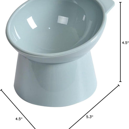 Cat bowl - Feeders - Tilting bowl - Anti-vomiting - Angled design - Blue - Perfect for cats - Indoor use - Pet accessories - Blue.