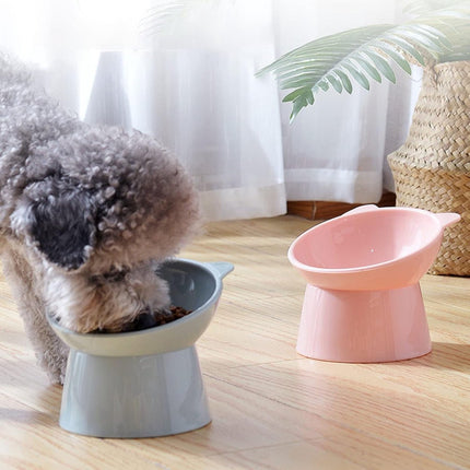 Cat bowl - Feeders - Tilting bowl - Anti-vomiting - Angled design - Blue - Perfect for cats - Indoor use - Pet accessories - Blue.