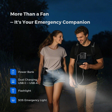 Portable Hip Fan - Mini Fan - 5 Speeds 16,000 RPM - Clip-on Portable Belt Fan - For Camping, Travel, Outdoors - Grijs.