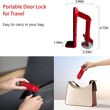 Door security - portable door locks for theft protection while traveling, security for hotel rooms and apartments - drill-free garage door for women and children - peaceful sleep.
