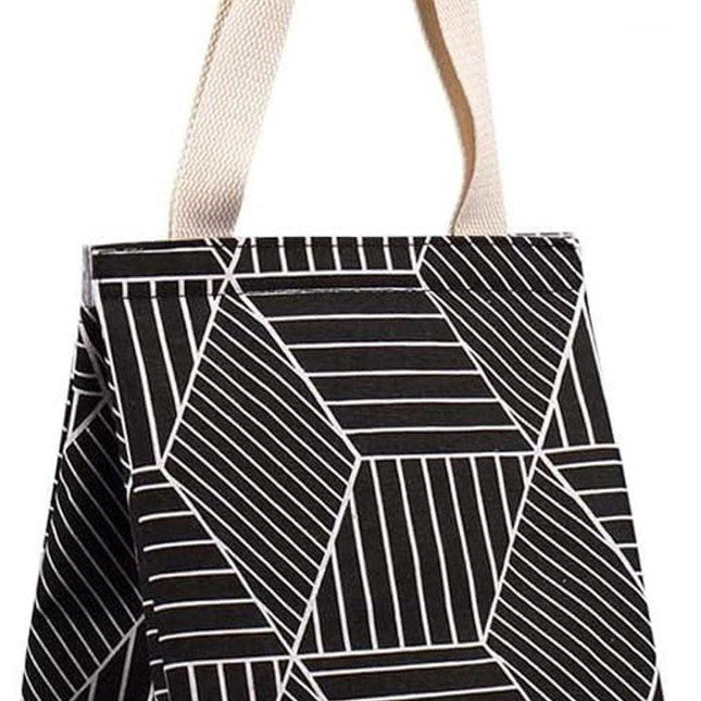Lunch bag - Insulated bags - Insulated lunch bag for women - Sturdy, foldable and portable lunch bag with wide opening - With interior pockets - Insulated and leakproof cooler - For picnics and beaches for adults (Black Diamond).