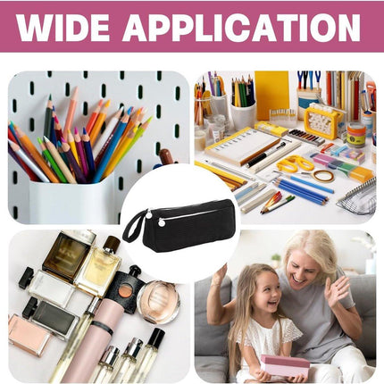 Corduroy Pencil Case - Cute pencil case with a convenient zipper - Makeup bag - Suitable for school-aged teenagers, boys and girls - black.