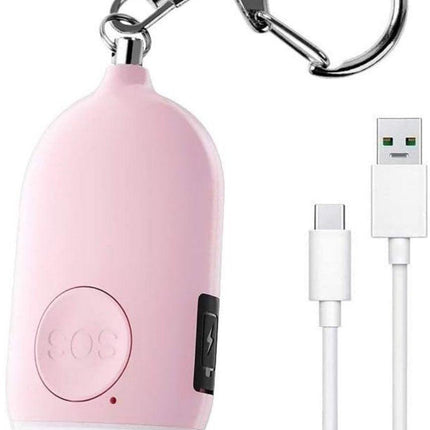 Rechargeable Personal Alarm – Keychain – Personal Alarm – Alarm Keychain – Rechargeable LED Flashlight – Self-Defense Products – Self-Defense Alarm – Personal Alarm – Pink.