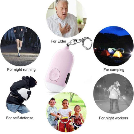 Rechargeable Personal Alarm – Keychain – Personal Alarm – Alarm Keychain – Rechargeable LED Flashlight – Self-Defense Products – Self-Defense Alarm – Personal Alarm – Pink.
