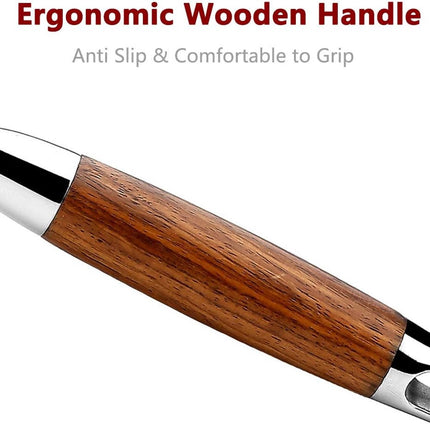 Professional Meat Tenderizer - Meat Mallet - Double-Sided Stainless Steel Meat Tenderizer - Steak Mallet with Non-Slip Wooden Handle - Dishwasher Safe Kitchen Utensil.