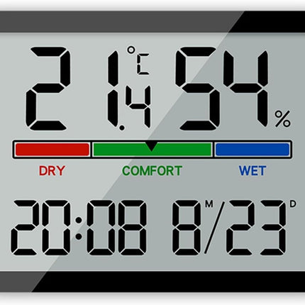Wekker - Digital Alarm Clock - Weather Station - Room Thermometer - Digital Bathroom Clock - Shower Timer - Kitchen Thermometer - Gym - Bedroom - Kitchen - Office - Christmas Gifts - Black.
