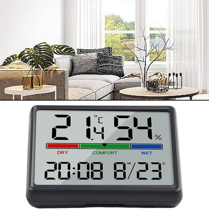 Wekker - Digital Alarm Clock - Weather Station - Room Thermometer - Digital Bathroom Clock - Shower Timer - Kitchen Thermometer - Gym - Bedroom - Kitchen - Office - Christmas Gifts - Black.
